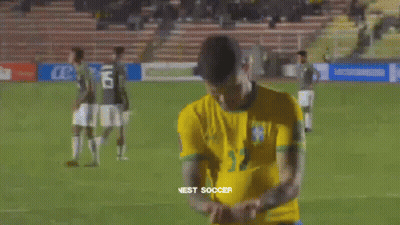A Soccer Player With The Name Bruno Guimaraes On The Front Of His Jersey GIF