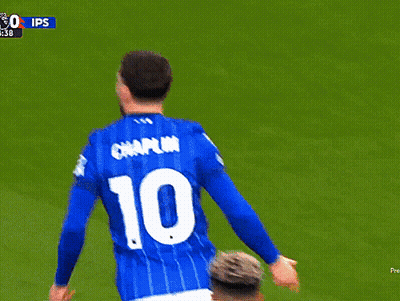 A Soccer Player With The Name Chaplin On His Jersey GIF