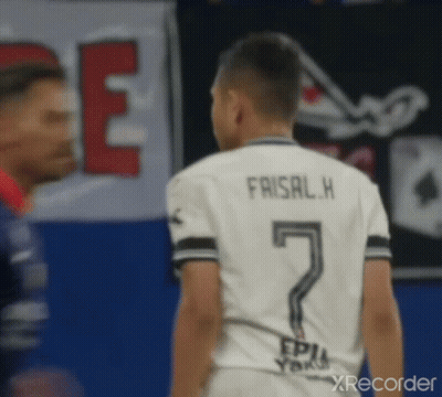 A Soccer Player With The Name Frisal H On His Back GIF