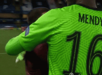 A Soccer Player With The Name Mendy On The Back Of His Jersey GIF