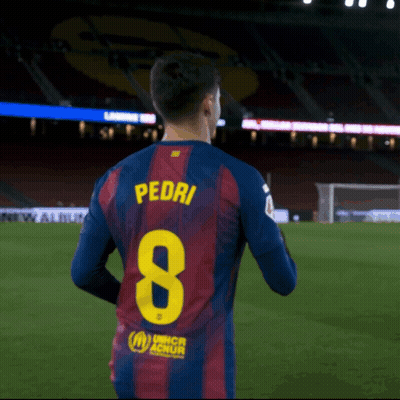 A Soccer Player With The Name Pedri On The Back Of His Shirt GIF