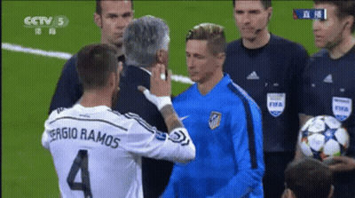 A Soccer Player With The Name Sergio Ramos On His Jersey GIF