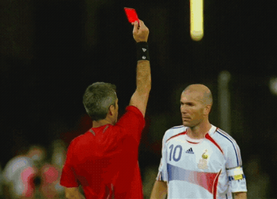 A Soccer Player With The Number 10 On His Jersey Is Being Shown A Red Card GIF