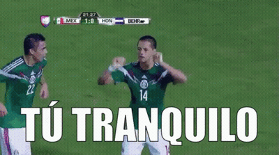 A Soccer Player With The Number 14 On His Jersey Stands Next To Another Player GIF