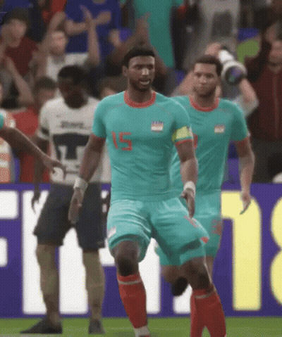 A Soccer Player With The Number 15 On His Shirt Is Running On The Field GIF