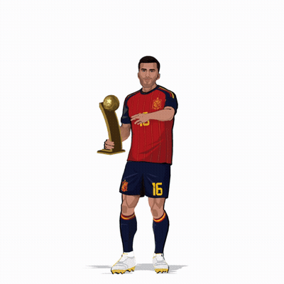 A Soccer Player With The Number 16 On His Jersey Holding A Trophy GIF