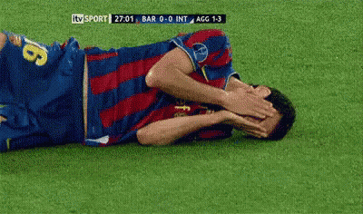 A Soccer Player With The Number 16 On His Jersey Is Laying On The Field Covering His Face GIF