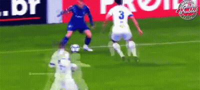 A Soccer Player With The Number 3 On His Jersey Is Kicking The Ball GIF