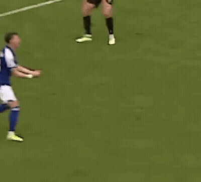 A Soccer Player With The Number 35 On His Shorts Is Celebrating A Goal GIF