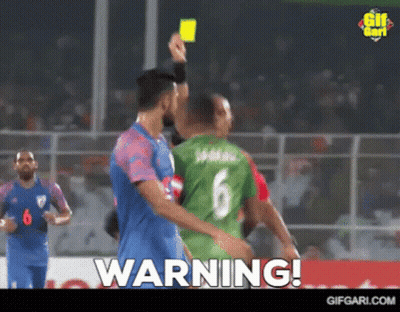 A Soccer Player With The Number 6 On His Shirt Is Getting A Yellow Card From A Referee GIF