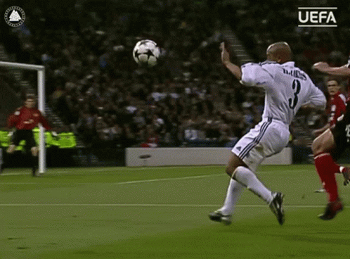 A Soccer Player With The Number 9 On His Jersey Kicks A Ball GIF