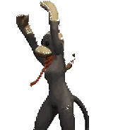 A Sock Monkey Wearing A Hat And Scarf Is Dancing With His Arms In The Air Sticker