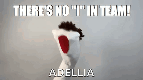 A Sock Puppet Says There 'S No " T " In Team GIF
