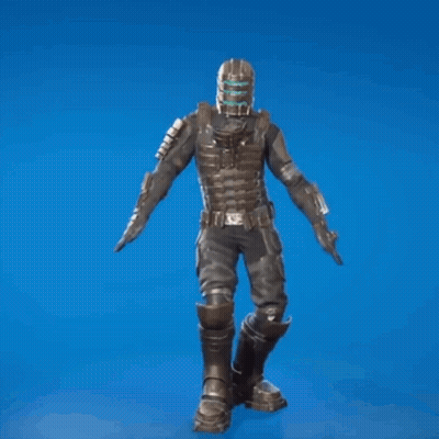 A Soldier Is Dancing In A Video Game On A Blue Background . GIF