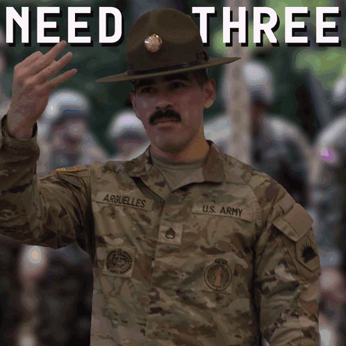 A Soldier With The Name Arbuelles On His Uniform Waves GIF