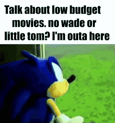 A Sonic The Hedgehog Stuffed Animal Is Talking About Low Budget Movies , No Wade Or Little Tom . GIF