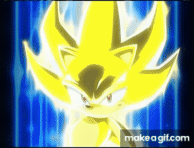 A Sonic The Hedgehog With A Blue Background And The Words Make A Gif.com Underneath It GIF