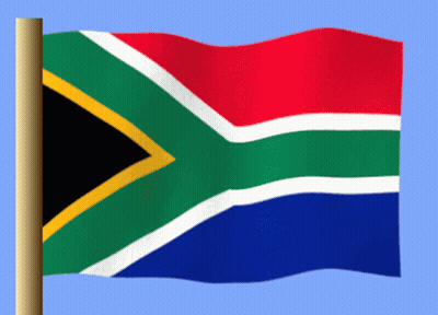 A South African Flag Is Flying In The Wind GIF
