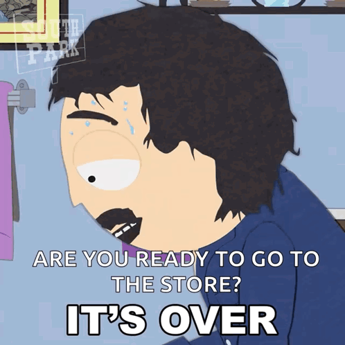 A South Park Cartoon Character Says " Are You Ready To Go To The Store " GIF
