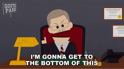 A South Park Cartoon Of A Man Sitting At A Desk GIF