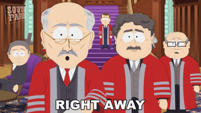 A South Park Cartoon Shows A Group Of Men Standing In Front Of A Sign That Says South Park On It GIF