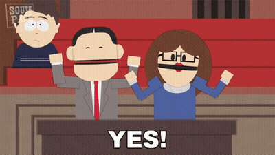 A South Park Cartoon Shows A Man And A Woman Giving A Yes GIF