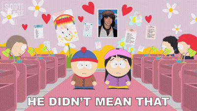A South Park Cartoon Shows Stan And Wendy GIF