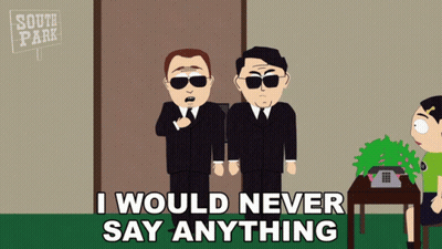 A South Park Cartoon Shows Two Men In Suits And Sunglasses GIF
