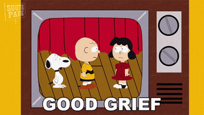 A South Park Cartoon With Snoopy Charlie Brown And Lucy Brown GIF