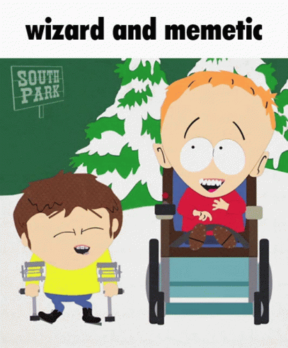 A South Park Cartoon With Wizard And Memetic Written On The Bottom GIF