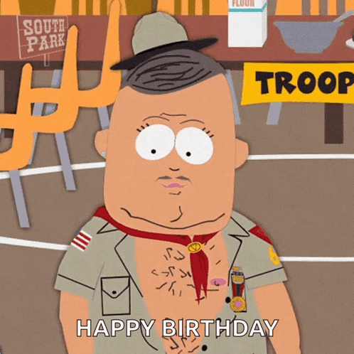 A South Park Character Says Happy Birthday GIF