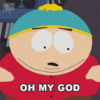 A South Park Character Says Oh My God In A Cartoon GIF