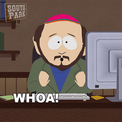 A South Park Character Sitting In Front Of A Computer GIF