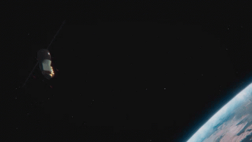 A Space Ship Is Flying Over The Earth With A Lot Of Smoke Coming Out Of It GIF