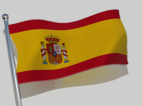 A Spanish Flag With A Coat Of Arms On It GIF
