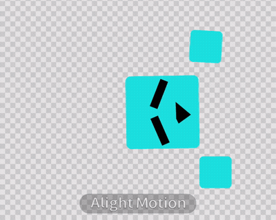 A Speech Bubble That Says Hello On It Is Surrounded By Blue Squares GIF
