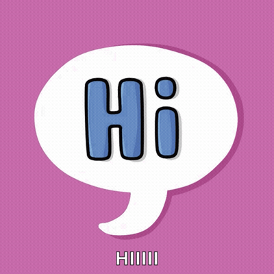 A Speech Bubble With The Word Hi Written Inside GIF
