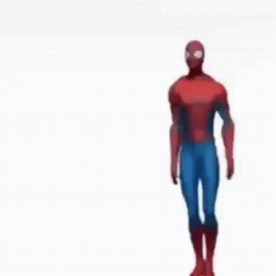 A Spider-Man Is Dancing On A White Background In A Video Game . GIF