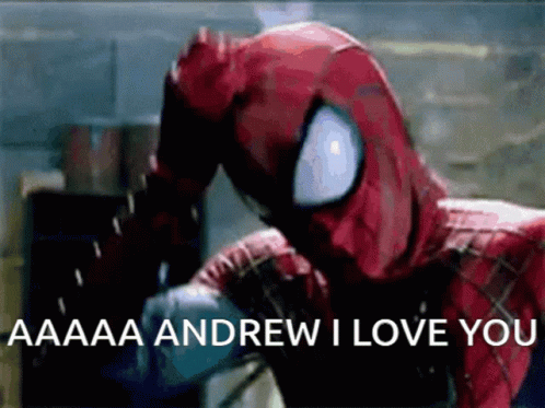 A Spider-Man Is Holding His Hand To His Forehead And Saying I Love You . GIF