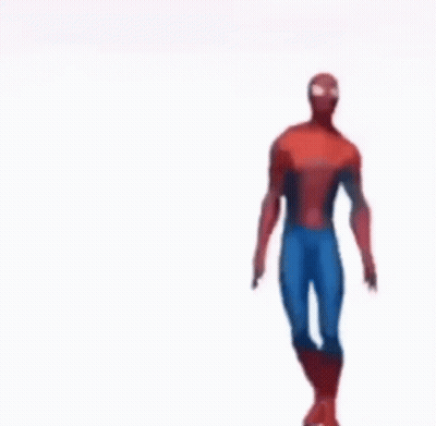A Spiderman Is Dancing On A White Background In A Video Game . GIF