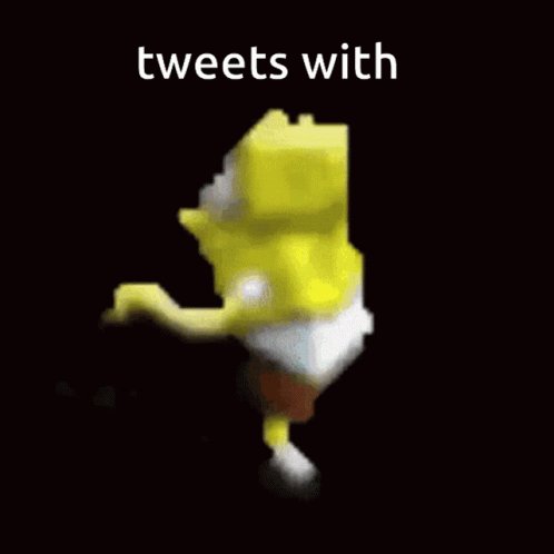 A Spongebob Squarepants Animated Gif With The Words Tweets With Written On It GIF