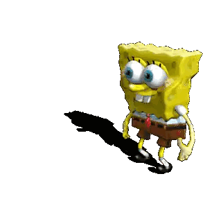 A Spongebob Squarepants Cartoon Character Is Walking Sticker
