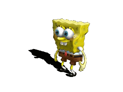A Spongebob Squarepants Cartoon Character Is Walking Sticker