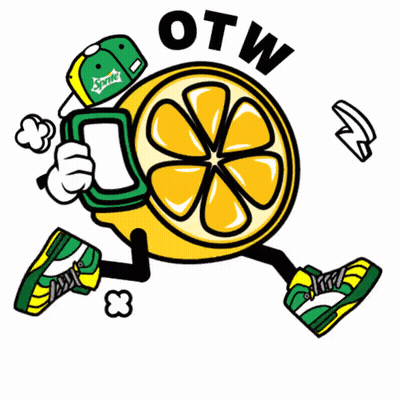 A Sprite Advertisement With A Lemon Slice With Arms And Legs GIF