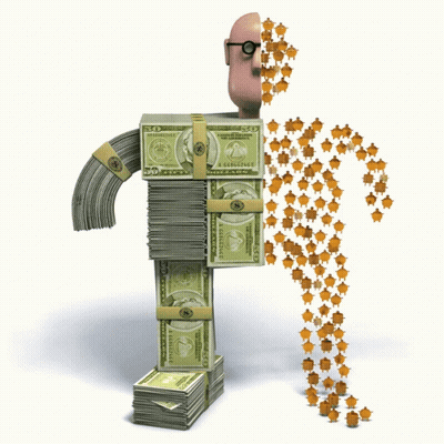 A Stack Of 20 Dollar Bills Are Stacked On Top Of A Stack Of 10 Dollar Bills GIF