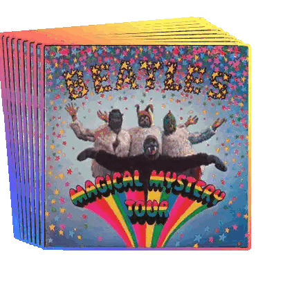 A Stack Of Beatles Magical Mystery Tour Cds Sticker