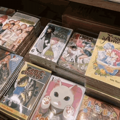 A Stack Of Books With One That Says Case C Closed On It GIF