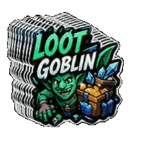 A Stack Of Loot Goblin Stickers With A Green Goblin Holding A Treasure Chest . Sticker