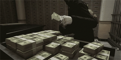 A Stack Of Money With The Word Money Written On It GIF