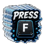 A Stack Of Stickers With The Words Press F On Them Sticker